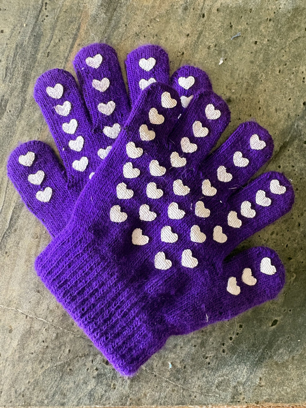 Children's Magic Gloves - Purple with Hearts